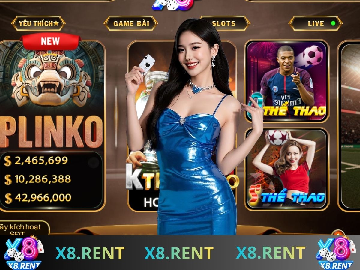 ác trò chơi nổi bật tại cổng game X8 như thể thao, casino, slot